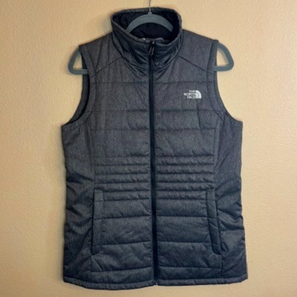 The North Face Quilted Vest Heather Grey EUC Womens size M